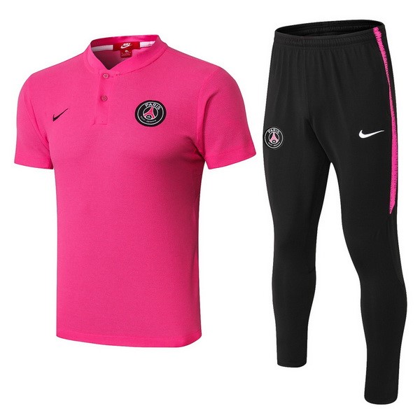 Polo Ensemble Complet Paris Saint Germain 2018-19 Rose Noir